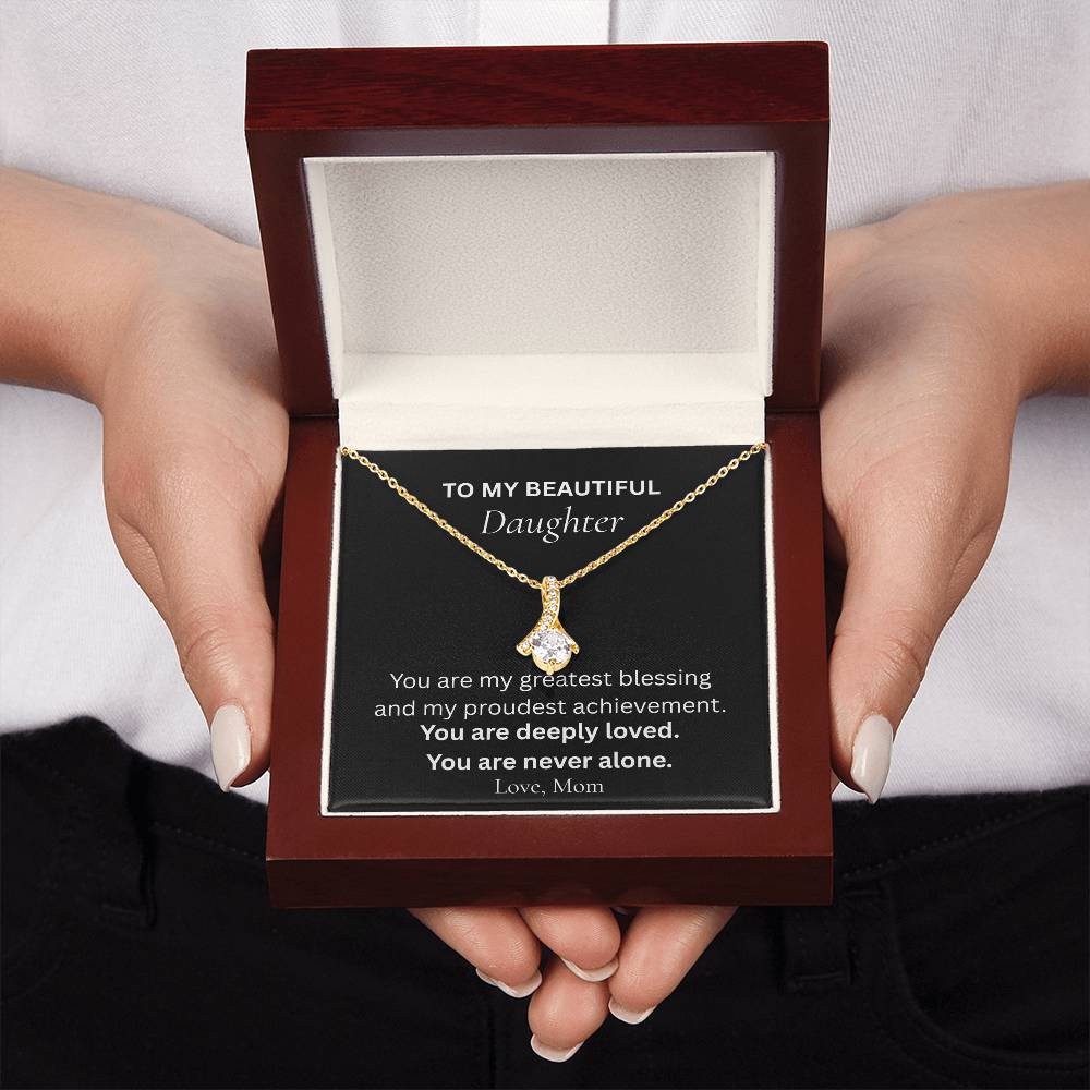 Alluring Beauty Necklace presented in luxury gift box for daughter